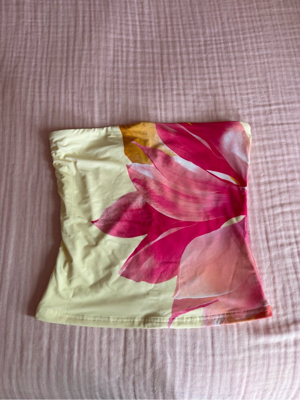 White Fox Butter Yellow Orchid Tube Top